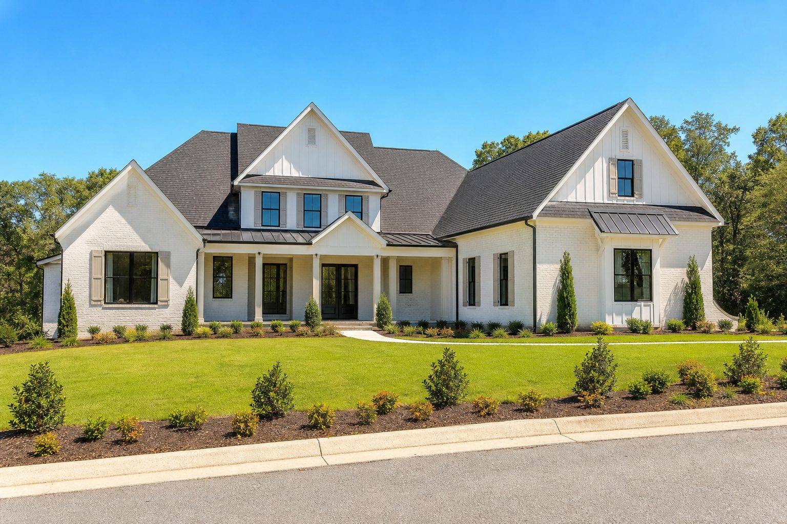 Well-kept residential property with finished plumbing work and clear open sky